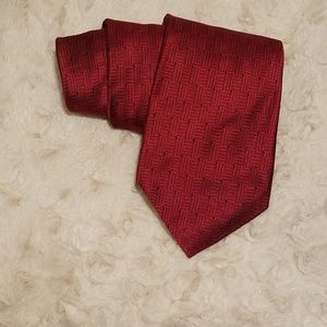 Jones New York 100% Silk Red Geometric Tie